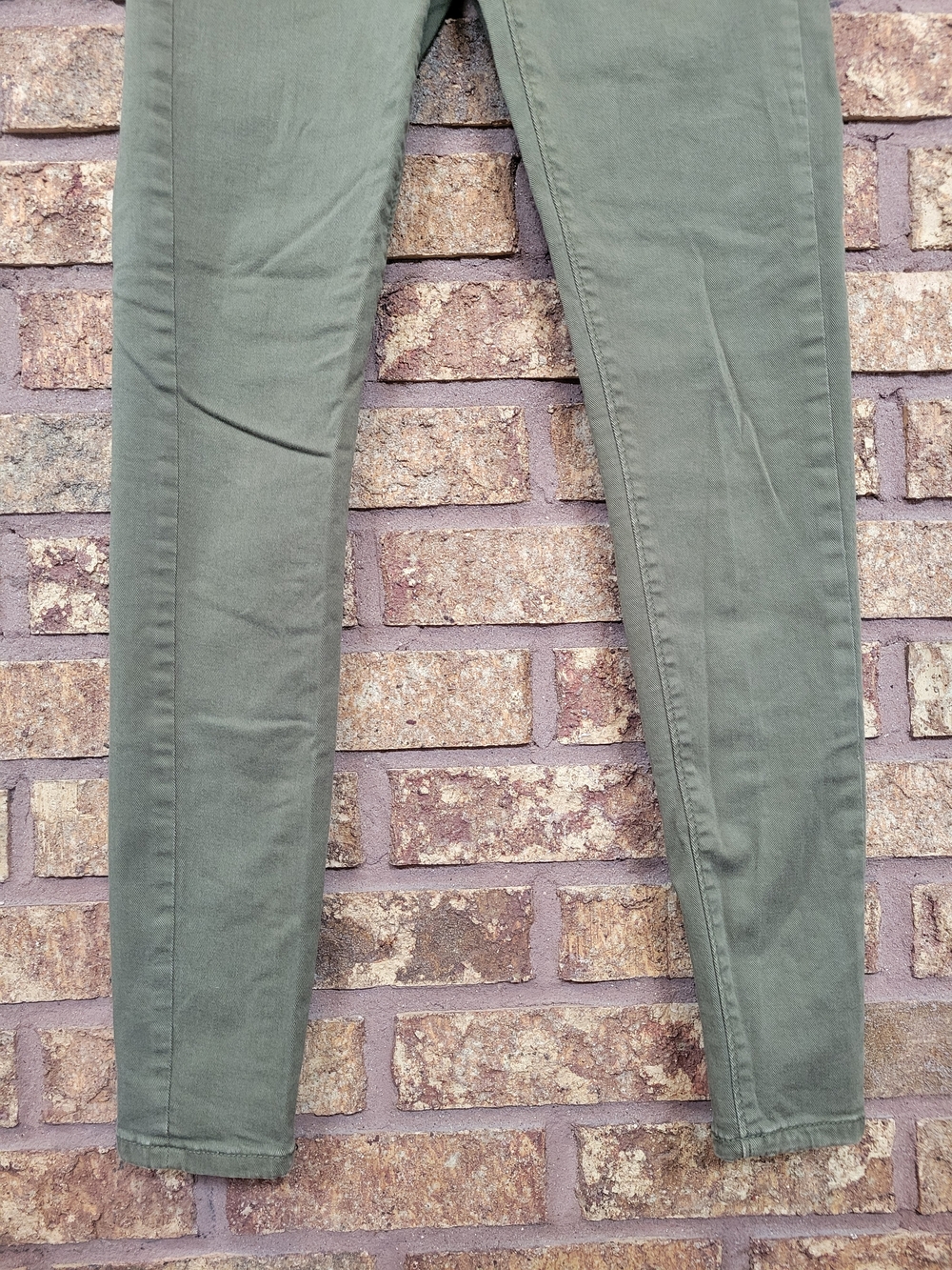LOFT High-Rise Skinny Button Fly Green Denim Jeans Size 24 Cotton Stretch - Picture 11 of 12